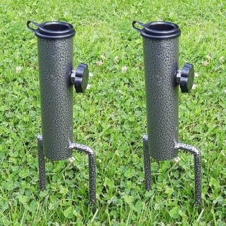 Land-Haus-Shop Rasendorn Sonnenschirmhalter/Schirm Halter/Metall/Wäschespinne Halter/Standfuß/Masthalter, Erdspieß Bodenhülse, verzinktes Stahlblech