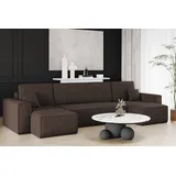 kaiser möbel Ecksofa mit schlaffunktion und bettkasten, Sofa U-form, Couch U-form BEST Dicker Cord Braun