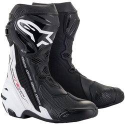 Alpinestars Supertech-R Motorradstiefel schwarz / weiss 44