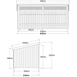 Plus Nordic Multi Gartenhaus 4,32 x 2,18 m Natur