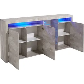 borchardt Möbel Highboard 200 x 89 x 35 cm grau
