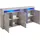 borchardt Möbel Highboard 200 x 89 x 35 cm grau