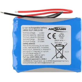 Ansmann Li-Ion Akkupack 18650 2550 mAh 3 St.