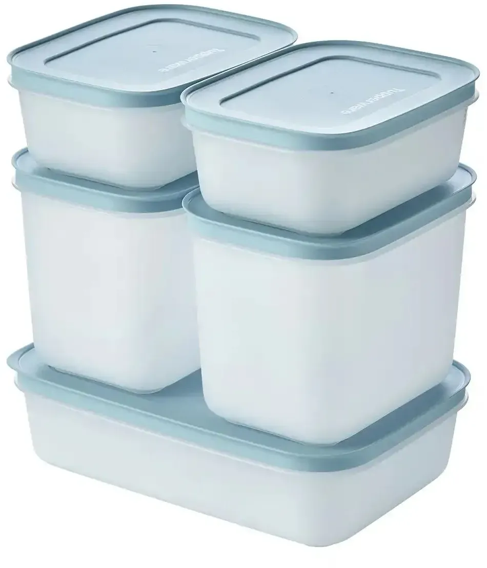 Tupperware Gefrierdosen Starter-Set 1x 1L  je 2x 1 1L und 0 45 L  ¦ blau ¦ Kunststoff ¦ Maße (cm): B: 17,3 H: 23,8 T: 17.0