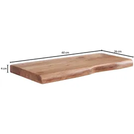 Wohnling Wandregal 60 x 4 x 26 cm Braun