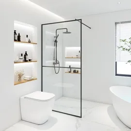 Home Deluxe Duschabtrennung Schwarz 2 Raster Größe: 150 cm, Badezimmer, Baden - Duschen, Duschtrennwände