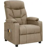 vidaXL Massagesessel Elektrisch Taupe Stoff - Taupe