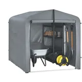 SoBuy Fahrradgarage wetterfest Geräteschuppen Fahrradgarage für 2-4 Fahrräder Carport Zelt mit UV-Schutz Fahrradschuppen für Regenschutz Motorrad Garage Gartenhaus Grau 159x165x219cm KLS11-L-DG