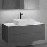neoro n50 Unterschrank B: 120 cm mit 2 Auszügen, Waschtisch B: 58 cm weiß matt, B: 120.5 BN0065WM+BN0424GR+BN0404WH
