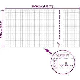 vidaXL Eurozaun 1000 x 120 cm Grau/Stahl