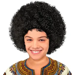 Afro Kinderperücke in Schwarz - OS