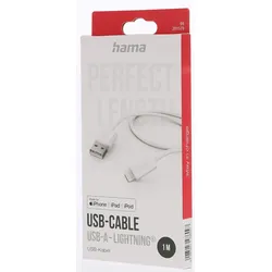 Hama Ladekabel [USB-A auf Lightning, 1 Meter] weiß (Neu differenzbesteuert)