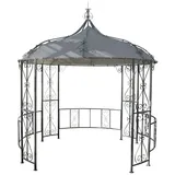MCW Pergola Cabrera, Mit Wasserablaufösen, stabiler Stand, Abnehmbarer Bezug, rund grau