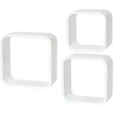 DOLLE Wandregal Cube 3er-Set 35 x 35 x 14,5 cm Weiß