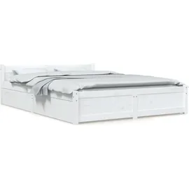 vidaXL Bett mit Schubladen 140 x 200 cm Weiß