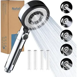 luxuskollektion Nafall Duschkopf Handbrause PP Filter 5 Strahlarten Hochdruck Regendusche