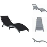 Vidaxl - Sonnenliege mit Auflage Grau Massivholz Akazie - Holzsunnenschirm - Gartenliege - Liegesessel - Outdoor Möbel - Balkonmöbel