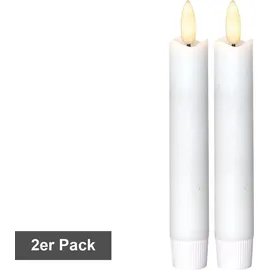 Star Trading LED Stabkerzen Flamme 15 cm 2 St. weiß