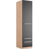 Priess Kleiderschrank PRIESS "Schrank Garderobe Wäscheschrank Barcelona in 5 Breiten", braun (eichefarben artisan, schwarz), B:48cm H:193cm T:54cm, Holzwerkstoff, Schränke, Kleiderschrank, viel Stauraum, geräumige Schubkästen, mit Spiegel, MADE IN GERMANY