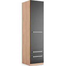 Priess Kleiderschrank PRIESS "Schrank Garderobe Wäscheschrank Barcelona in 5 Breiten", braun (eichefarben artisan, schwarz), B:48cm H:193cm T:54cm, Holzwerkstoff, Schränke, Kleiderschrank, viel Stauraum, geräumige Schubkästen, mit Spiegel, MADE IN GERMANY
