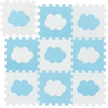 Relaxdays Puzzlematte, Blau, Weiß, Kunststoff, 31.5x31.5 cm, Teppiche & Böden, Teppiche, Teppich Kinderzimmer