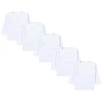 TupTam Unisex Baby Wickelshirt Langarm 5er Pack, Farbe: Weiß, Größe: 50 - 50