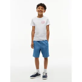 Tommy Hilfiger T-Shirt TOMMY HILFIGER, Jungen, Gr. 3 (98), weiß, Single Jersey, Obermaterial: 100% Baumwolle, unifarben, regular fit normal, Rundhals, abgesteppte Kante, Shirts T-Shirt, Rundhalsausschnitt, Regula Fit, reine Baumwolle, Kinder bis 16 Jahre
