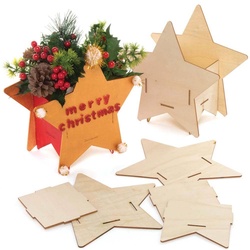 Stern Blumentopf-Set aus Holz (pro Set 3) Basteln mit Holz