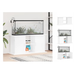 vidaXL Aquariumunterschrank Aquariumständer Hochglanz-Weiß 121x41x58 cm Holzwerkstoff Aquarium Unt weiß