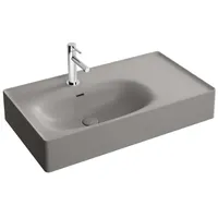 Vitra Equal Waschtisch 7242B476-0001 80x45cm, Hahnloch/Überlaufschlitz, Becken links, Ablage