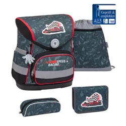 Rucksack Schulranzen Set 4 tlg. Red Dots Schulrucksack
