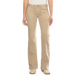 Bequeme Jeans LE TEMPS DES CERISES, Damen, Gr. 33, EURO-Größen, beige, 100% Polyester, Jeans, mit aufgesetzten Taschen