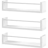 Woltu Wandregal, Weiß, Holzwerkstoff, Rechteckig, 40x12x10 cm, Wohnzimmer, Regale Wandregale