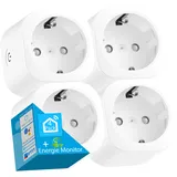 Echos Smart WLAN Steckdose 4er Pack mit Energiemonitor Tuya | Life App Gesteuert