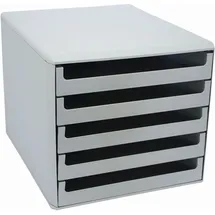 M&M M und M Schubladenbox 28,5 x 35,7 x 26 cm 5-tlg. lichtgrau