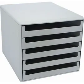 M&M M und M Schubladenbox 28,5 x 35,7 x 26 cm 5-tlg. lichtgrau