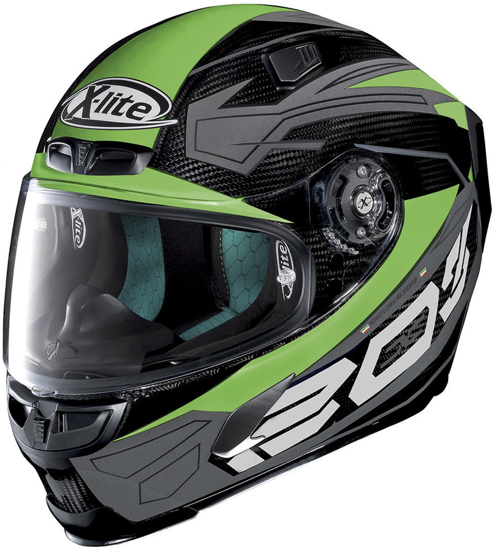X-Lite X-803 Ultra Carbon Tester Helm, zwart-groen, 2XS