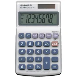 Sharp Taschenrechner EL-240 SA 8-stellig Solarbetrieb weiß Packung mit 40 Stück