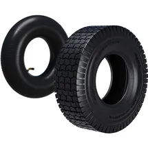 Wiltec Reifen für den Aufsitzmäher 16x6,50-8 4pr mit Schlauch und Winkelventil
