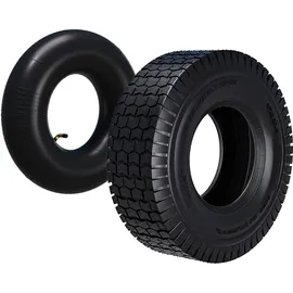 Wiltec Reifen für den Aufsitzmäher 16x6,50-8 4pr mit Schlauch und Winkelventil