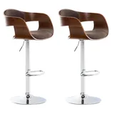 CLP Barhocker Kingston Stoff walnuss/braun 2er Set