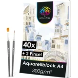 OfficeTree Aquarellpapier 40 Blatt 300 g/m2 Weiß