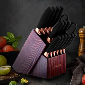 chefhoablorn 15-TLG Profi-Küchenmesser Set aus Edelstahl - Geschenk