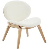 sweeek Relaxsessel mit gebogenem Holz, und strukturiertem Bouclé-bezug, - Ines
