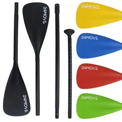 24MOVE® Paddel Doppelpaddel 2 in 1 Teleskoppaddel Stechpaddel für SUP Stand Up Board , Kajak, Leicht aus Aluminium 230cm, verstellbar