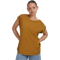 URBAN CLASSICS Ladies Extended Shoulder Tee T-Shirt, nut, XS