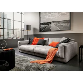 Candy Big-Sofa 3C CANDY "Karalis mit extra großer Sitztiefe, elegantes Mega Sofa zum Relaxen", silber, B:294cm H:85cm T:150cm, 100% Leder, Sofas, Big-Sofa, auch in Cord- oder Leder-Bezug, lose Kissen, loungige Bequemlichkeit