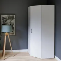 Forte Eckkleiderschrank Eckkleiderschrank, Stauraum, Aufsatz optional bestellbar, Weiß, 89,5