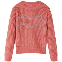 Kinderpullover Gestrickt Mittelrosa 92