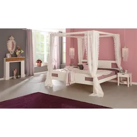 otto home Himmelbett KYOTO 147,6 x 200 cm Kiefer massiv weiß